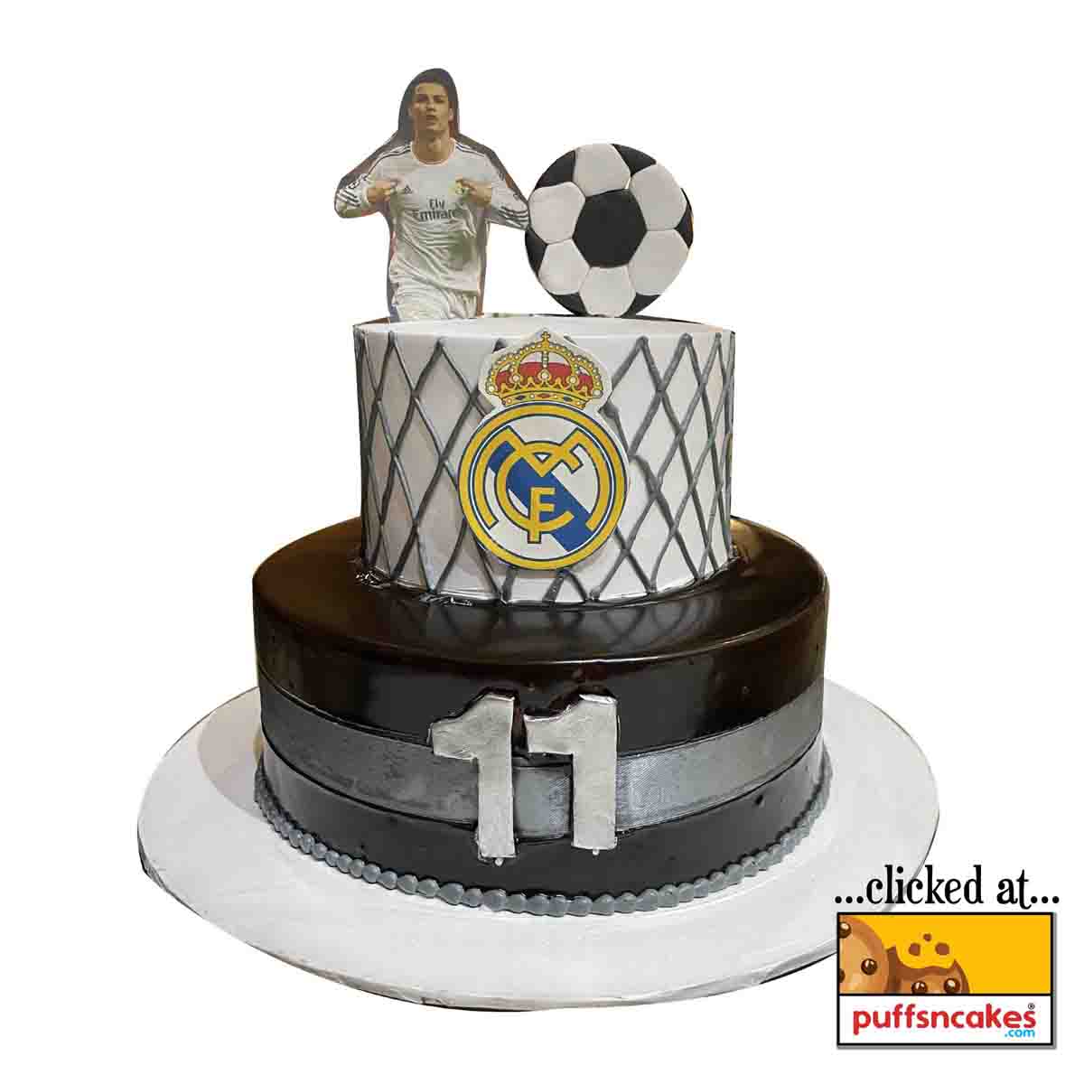 (1396) Football Soccer Fan Real Madrid Sports Theme Cream Cake
